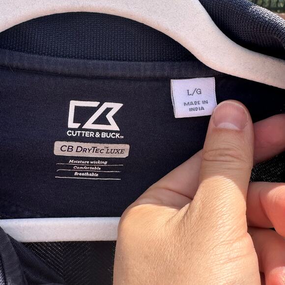 Cutter & Buck Polo Men’s Size Large Black CB Dry Tec Luxe Comfortable Golf Shirt - Picture 4 of 8